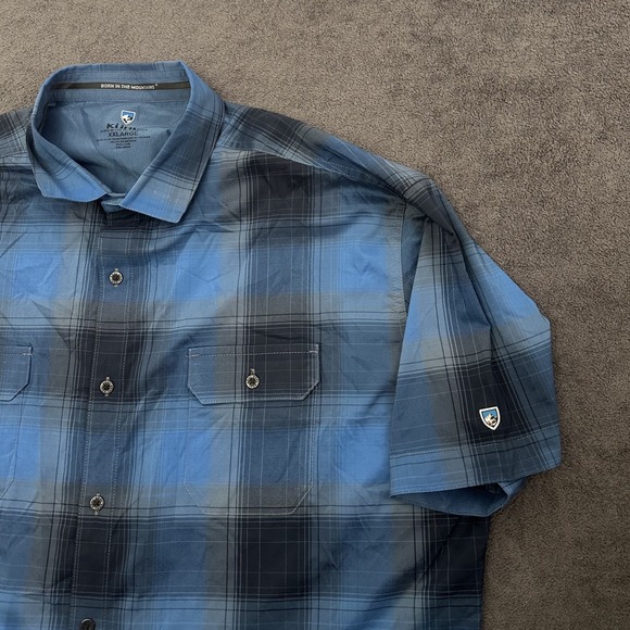 KUHL mens plaid shirt button up size 2XL double pocket outdoor comfort hiking - Picture 3 of 9